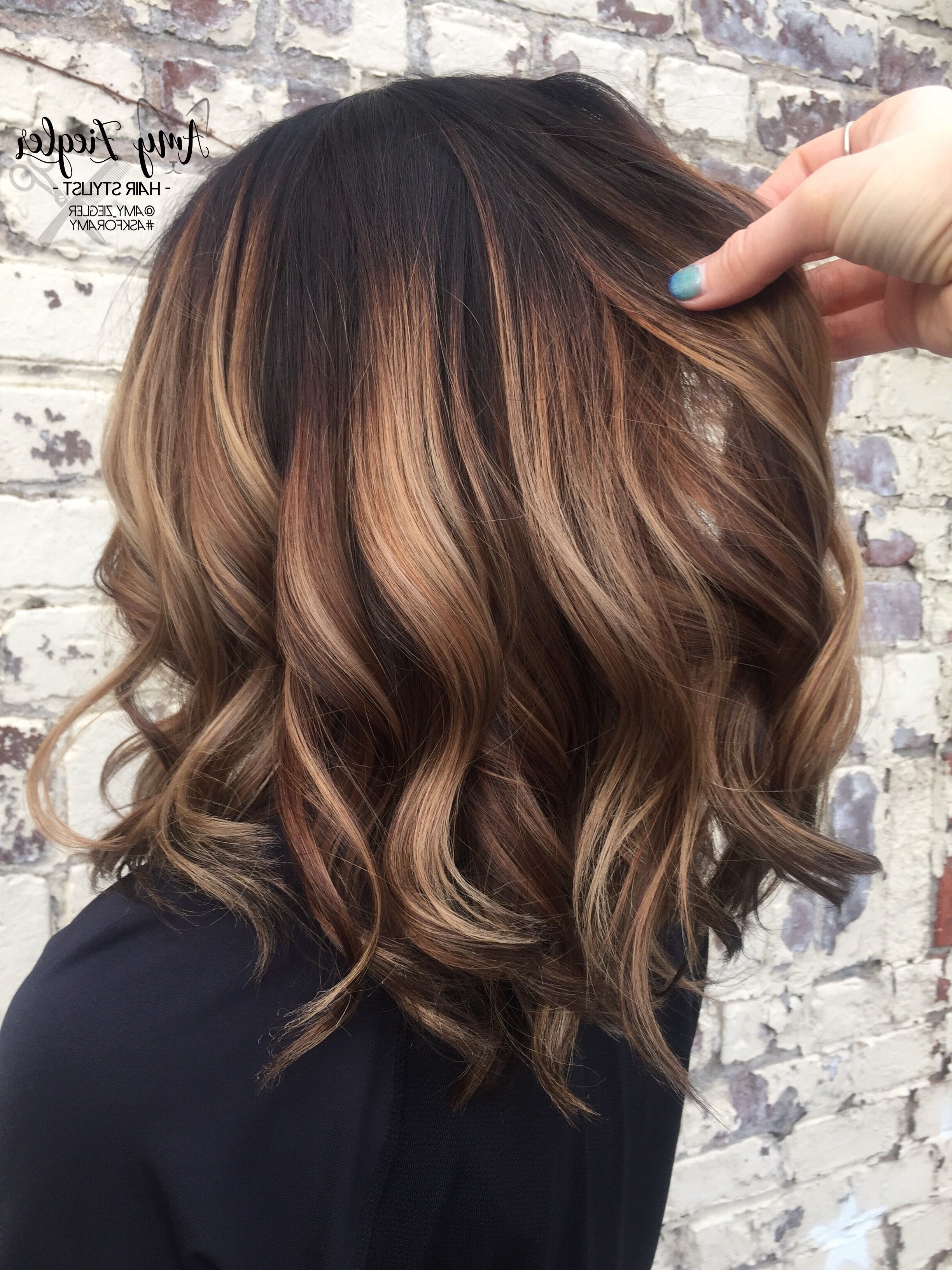 Chunky Blonde Balayage On Dark Hair@askforamy #askforamy Within Newest Shaggy Pixie Haircuts With Balayage Highlights (View 12 of 15)