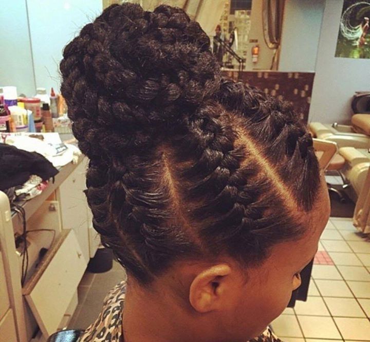 Cornrow Updos Hairstyles Gallery – Hair Extensions For Short Hair For Best And Newest Cornrow Updo Hairstyles With Weave (Photo 15 of 15)