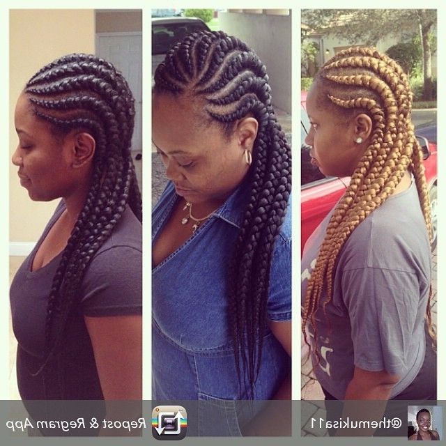 Cornrows With Weave Hairstyles Fresh 19 More Big Cornrow Styles To Regarding Current Cornrows Hairstyles With Weave (Photo 11 of 15)
