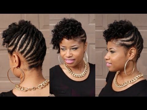 Curly Braided Updo On Natural Hair – Youtube Pertaining To Most Recent Braided Updo With Curls (View 15 of 15)