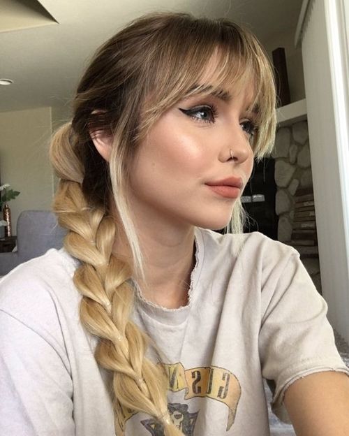 Cute Fishtail Braided Hairstyles With Fringes | Dinga Poonga Throughout Most Current Braided Hairstyles With Bangs (View 8 of 15)