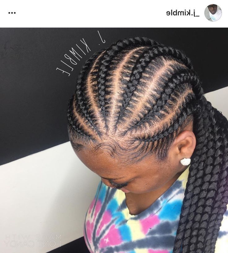 Feed In Braids | Braid Styles | Pinterest | Hair Style, Cornrows And Intended For Best And Newest Thick And Thin Asymmetrical Feed In Braids (View 11 of 15)
