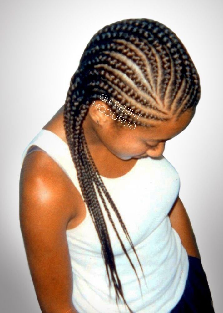 Feed In Braids Pics | Medium Large Feed In Cornrows – 1 Layer Braids For Newest Medium Cornrows Hairstyles (Photo 1 of 15)