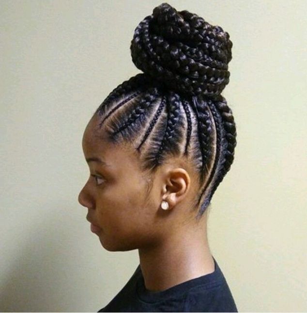 Feed In Bun #pinterest @shiiphillips | # Natural Hair? | Protective Inside Recent African American Braided Bun Hairstyles (View 1 of 15)