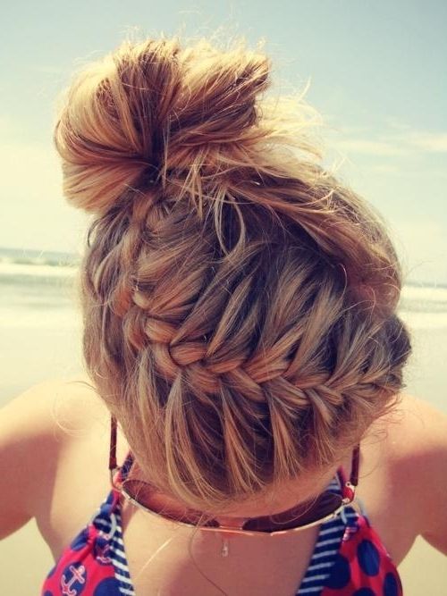French Braid Messy Bun | Hairstyles How To Intended For Recent Messy Bun With French Braids (View 13 of 15)