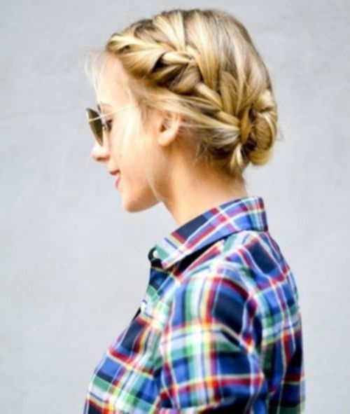 Hairstyle With French Braid 8 Messy French Braid With Middle Part Intended For 2018 Messy French Braid With Middle Part (Photo 9 of 15)