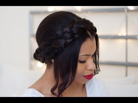 Halo Braid / Milkmaid Braid Tutorial – Youtube Inside Most Up To Date Halo Braid Hairstyles (View 13 of 15)