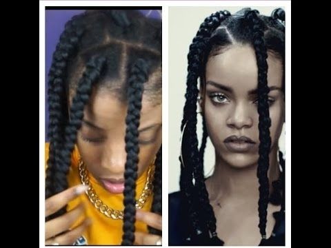 How To | Rihanna Inspired Dookie Braids – Youtube Pertaining To Most Recently Rihanna Braided Hairstyles (Photo 3 of 15)