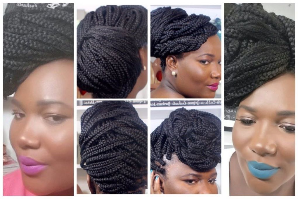How To Style Box Braids (4 Easy And Elegant Style) – Youtube With Intended For 2018 Pinned Up Braided Hairstyles (Photo 4 of 15)