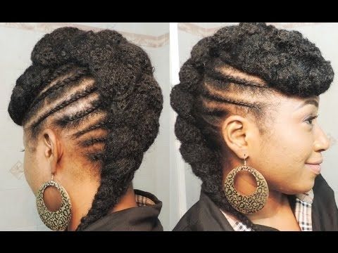 How To: Two Strands Flat Twist Mohawk On Short 4c || Natural Hair Intended For Latest Curly Mohawk With Flat Twisted Sides (Photo 5 of 15)