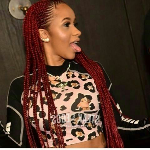 Image Result For Cardi B Cornrow Box Braids | Hair | Pinterest Throughout Most Current Red Cornrows Hairstyles (View 4 of 15)