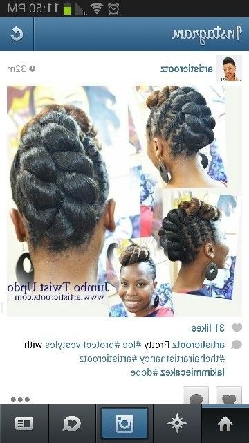 Jumbo Twist Updo | All Things Hair | Pinterest | Updo, Afro Braids Throughout Recent Jumbo Double Twisted Updo (View 7 of 15)