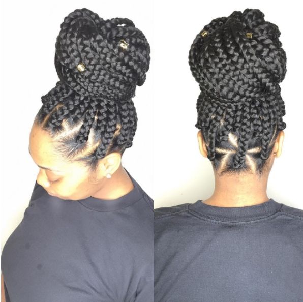 Kid's Back To School Style: Jumbo Box Braids With Triangle Parts Pertaining To Recent Triangle Box Braids Hairstyles (View 7 of 15)