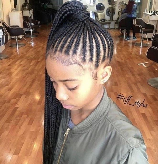 Kids With Weave Braiding Hairstyles View With Braided Weave Regarding Best And Newest Braided Hairstyles In Weave (View 8 of 15)