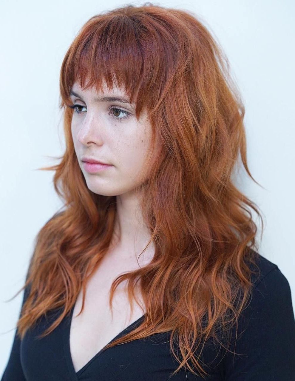 Long Copper Red Shag With Bangs | Hummas To Be Different | Pinterest In Latest Shaggy Pixie Haircuts In Red Hues (Photo 13 of 15)