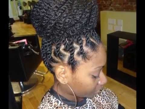 Marley Twists In A Beyonce Inspired High Bun – Youtube With Most Current Cornrows With High Twisted Bun (View 3 of 15)