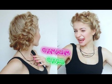 Medium Short Hair Hairstyle Messy Milkmaid Braid | Awesome Within Newest Milkmaid Braids Hairstyles (View 8 of 15)