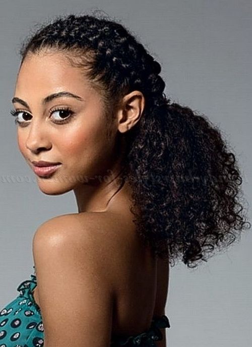 Natural Curly Hairstyles – Ponytail With Crown Braid For Natural In Newest Braided Hairstyles For Naturally Curly Hair (Photo 3 of 15)