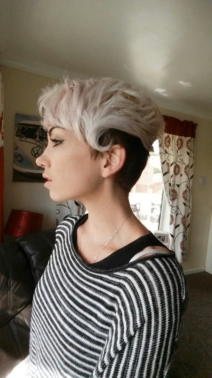 Pixie Hair (6 Free Hair Color Pictures) In Most Recently Undercut Blonde Pixie With Dark Roots (Photo 10 of 15)