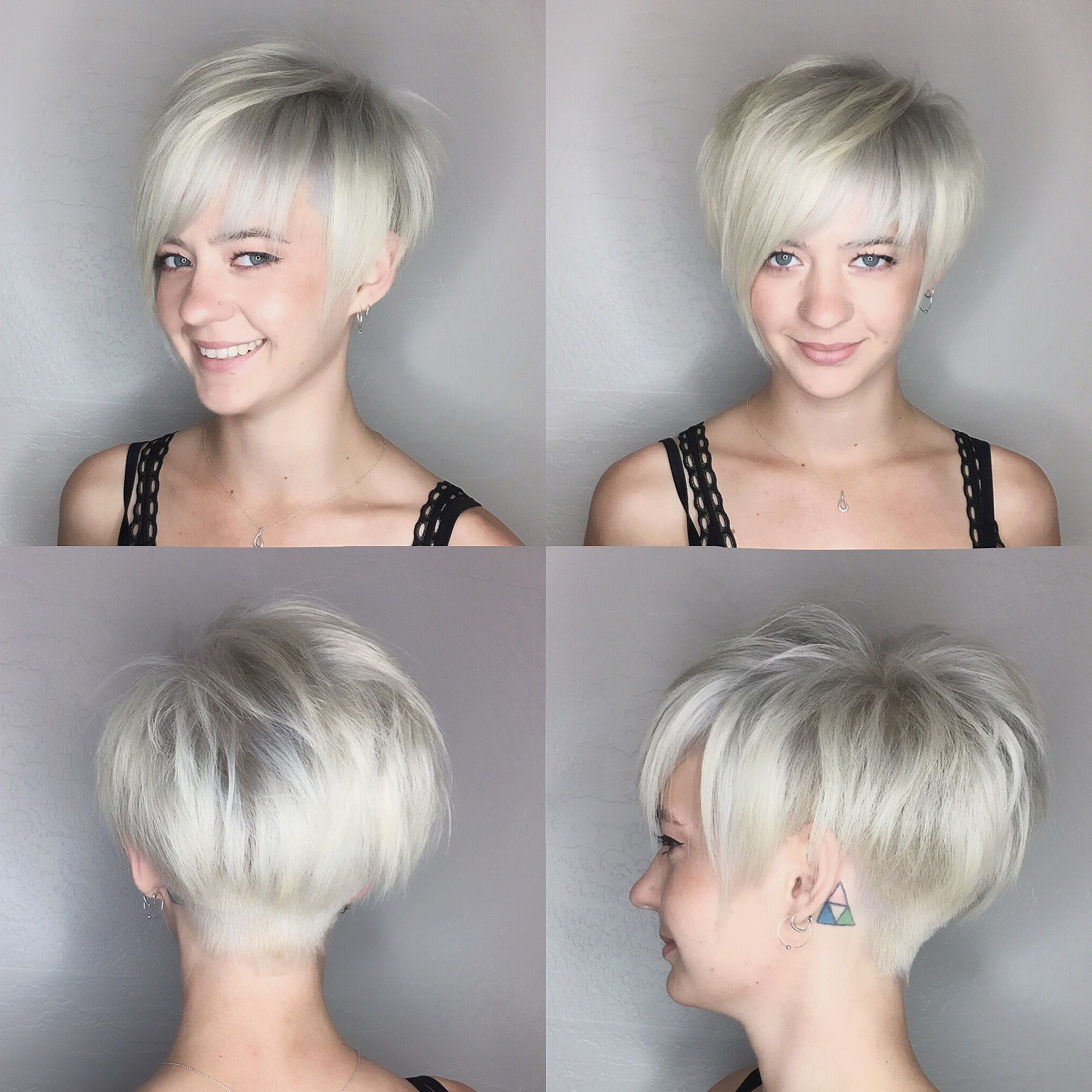 Pixie Haircut Platinum Blonde@leahfittsbeautydesign | Haare With Regard To 2018 Sassy Undercut Pixie With Bangs (View 12 of 15)