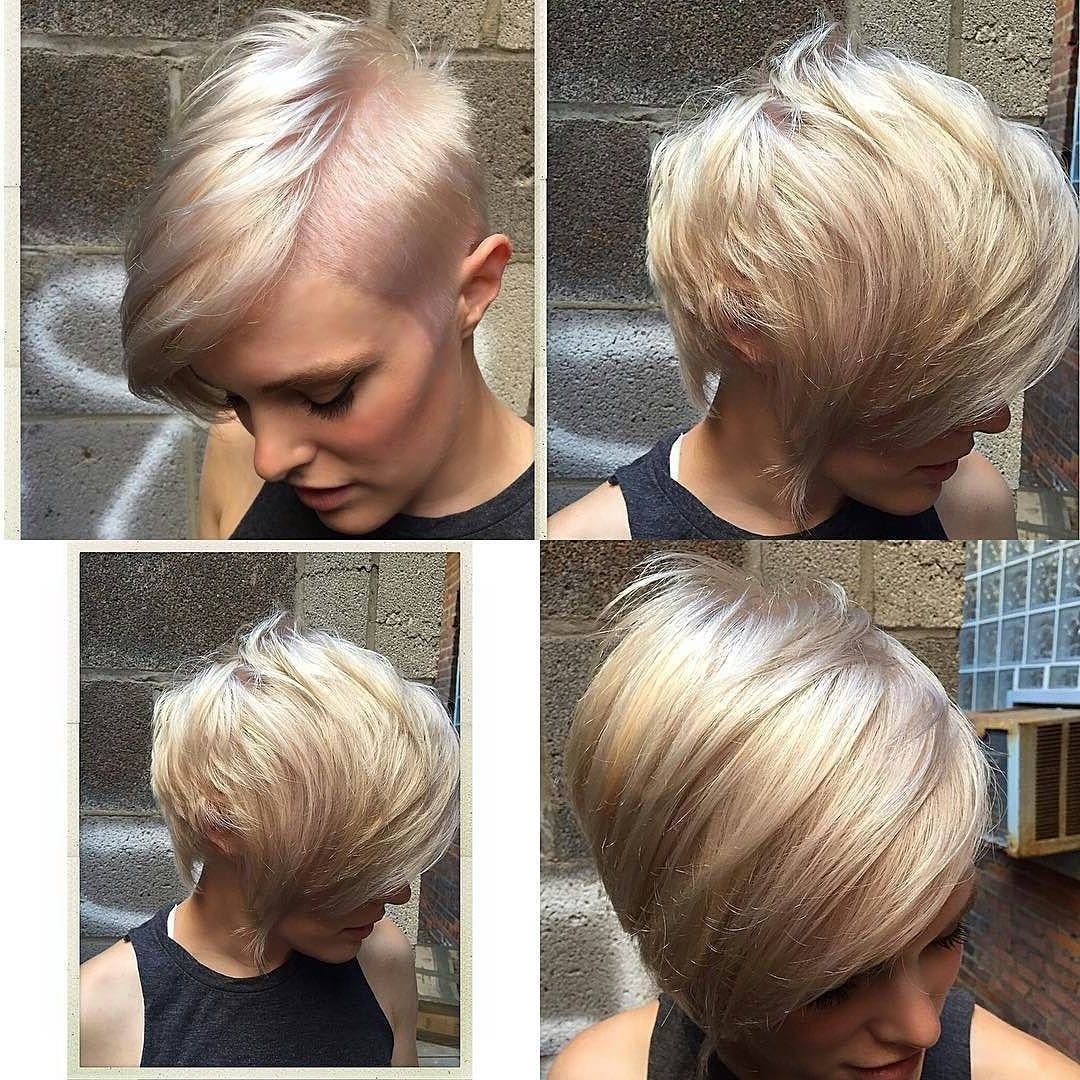 Platinum Blonde Pixie With Undercut, Dramatic Part, And Asymmetrical Inside Best And Newest Ashy Blonde Pixie Haircuts With A Messy Touch (View 8 of 15)