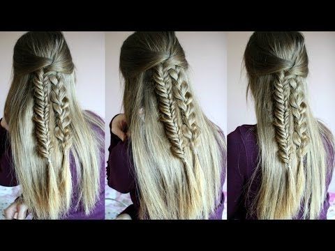 Pretty Braided Half Up Half Down Hairstyle | Half Up Hairstyles Intended For Most Recently Plaits Hairstyles Youtube (View 13 of 15)