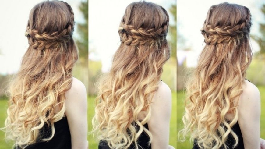Prom Hair Down With Braid Hairstyle Images Half Up Half Down Prom Regarding Best And Newest Braided Hairstyles For Prom (Photo 11 of 15)
