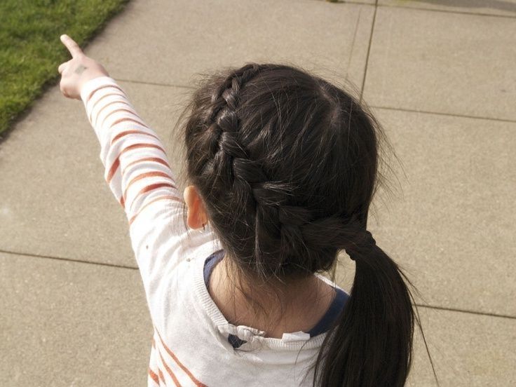 Reverse French Braid Side Ponytail. On Naomi.the Husband. | Kids Within Most Popular Reverse Braid And Side Ponytail (Photo 5 of 15)