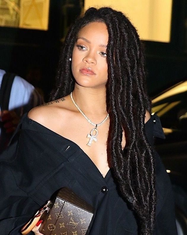Rihanna Rocking Her Faux Locs | Crown And Glory | Pinterest | Faux In Best And Newest Rihanna Braided Hairstyles (Photo 4 of 15)