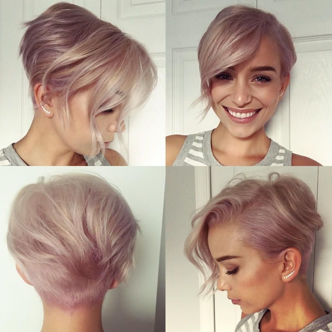 Rose Gold Lilac Pearl Pixie Cut Metallic Haircolor @sarah_louwho With Most Popular Rose Gold Pixie Haircuts (Photo 5 of 15)