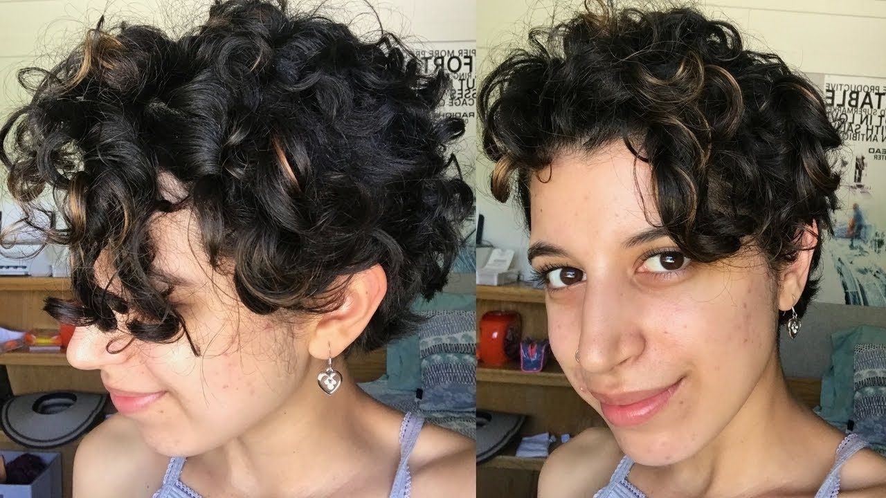 Short Curly Hair Routine | Long Pixie Cut – Youtube Regarding Best And Newest Growing Out Pixie Haircuts For Curly Hair (Photo 10 of 15)