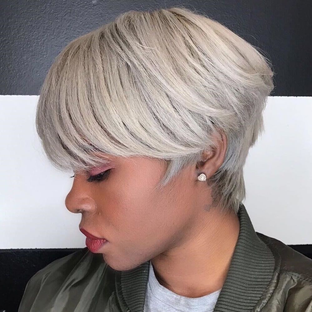 Short Haircuts For African American Women – New Hair Style Ideas With Regard To Best And Newest Ash Blonde Pixie With Nape Undercut (View 15 of 15)