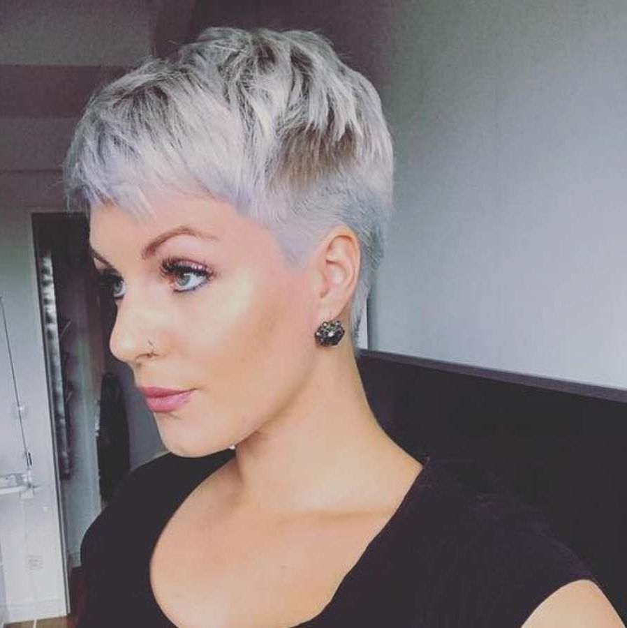 Short Hairstyle 2018 – 151 | Hairstyles | Pinterest | Hairstyles Inside Most Up To Date Blonde Pixie Haircuts With Short Angled Layers (View 15 of 15)