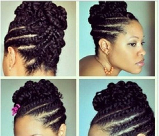 Short Hairstyles: Natural Hairstyles Updos For Short Hair Easy With Regard To Recent Natural Updo Cornrow Hairstyles (View 8 of 15)