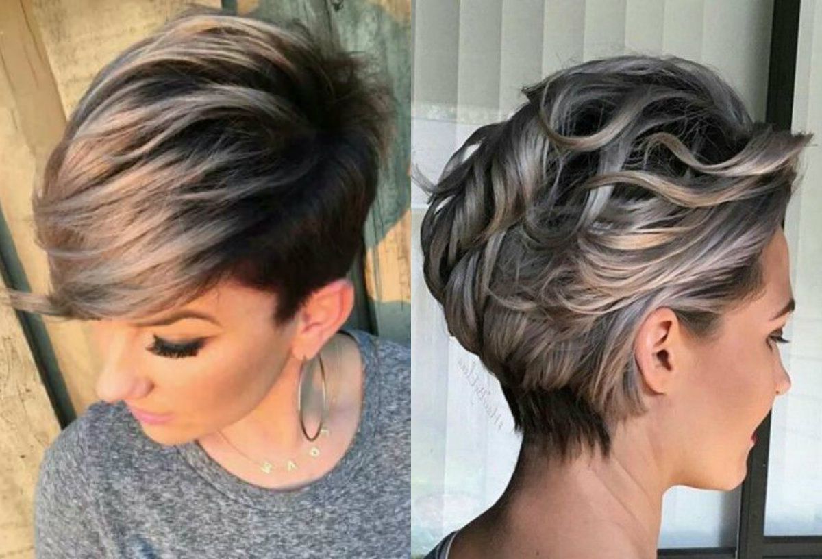 Featured Photo of 15 Ideas of Silver and Brown Pixie Haircuts
