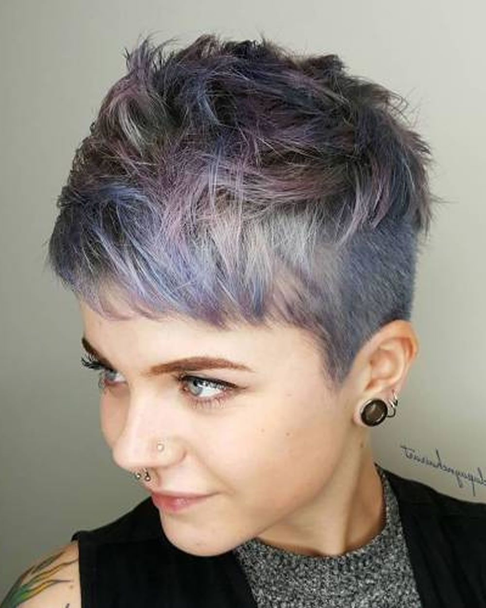 Short Pixie Hairstyles Trend Hair Colors For Spring Summer 2018 2019 For Current Choppy Asymmetrical Black Pixie Haircuts (Photo 8 of 15)