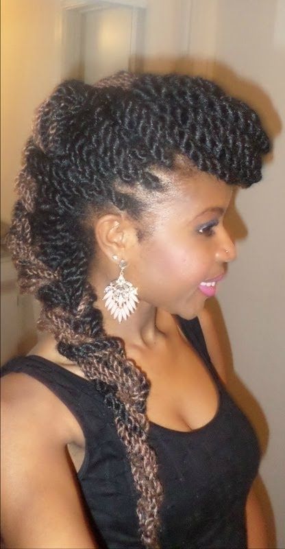 Style 1: Mohawk With Box Braids/ Havana Twists – Youtube Intended For Most Popular Box Braids And Cornrows Mohawk Hairstyles (View 4 of 15)