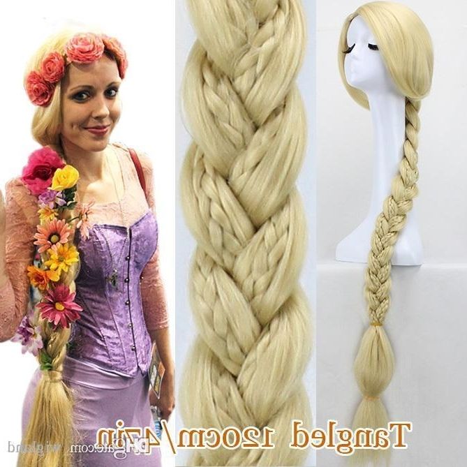 Tangled Princess Rapunzel Long Hair Wig 120cm Long Blonde Gold Braid With Most Current Rapunzel Braids Hairstyles (View 10 of 15)