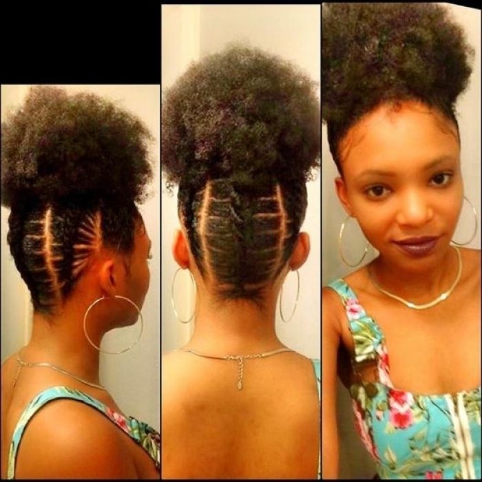 The Simple Personalize Your Afro Puff Elastic Cornrows Natural Hair With Regard To Most Up To Date Elastic Cornrows Hairstyles (View 14 of 15)