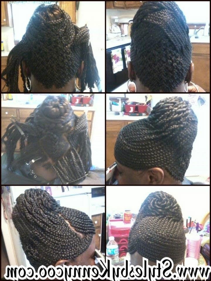 Thin Edges/tempers Hairless.. Close Cornrow Updo With Basketweave Intended For Most Recently Cornrows Hairstyles With Swoop (Photo 13 of 15)