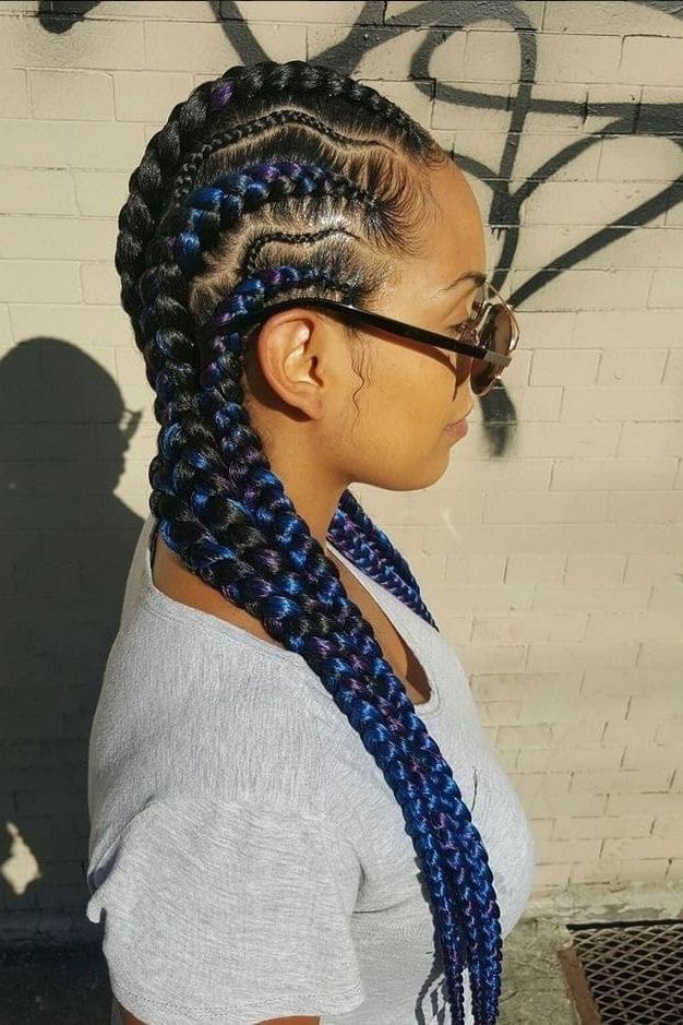 Top 20 Feed In Braids In Cornrow Styles – Hairstylecamp Regarding Newest Cornrows Hairstyles With Color (Photo 5 of 15)
