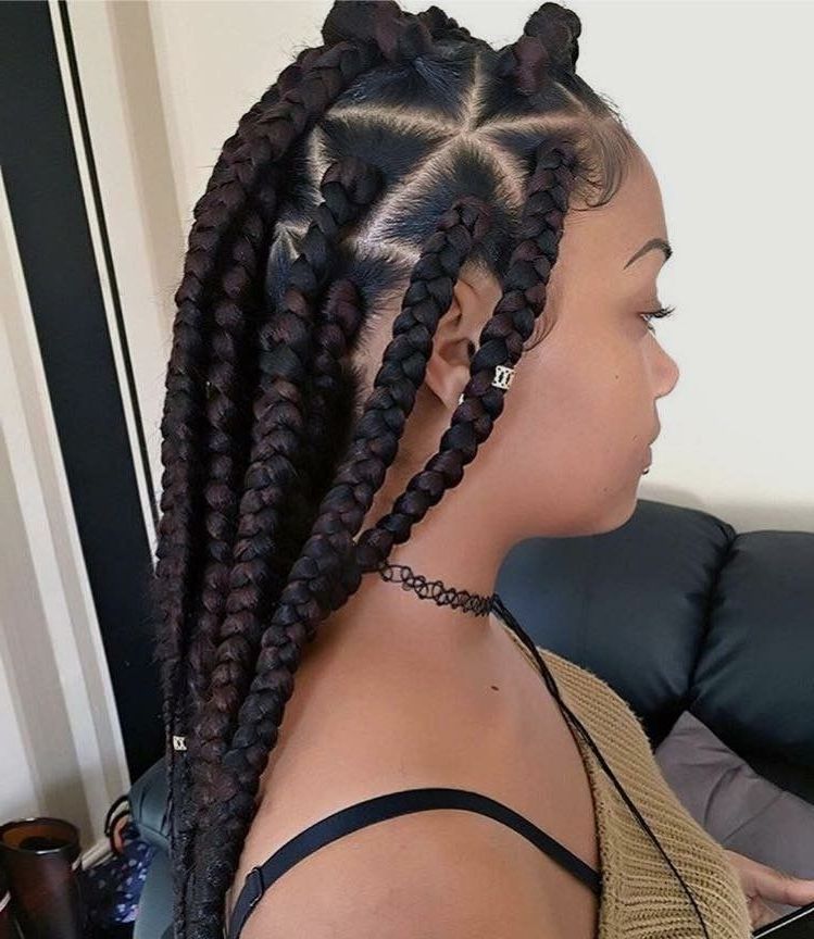 Featured Photo of Top 15 of Triangle Box Braids Hairstyles