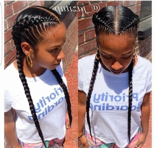 Two Braids Hairstyles | African American Hairstyling With Two French For Most Up To Date French Braid Hairstyles For Black Hair (View 11 of 15)
