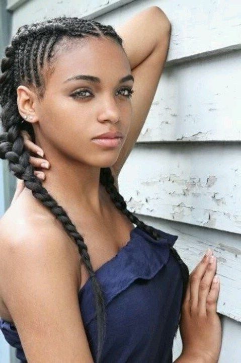 Two Long Cornrows – Super Quick Protective Style | Pertaining To Most Up To Date Two Cornrow Boxer Braids (Photo 8 of 15)