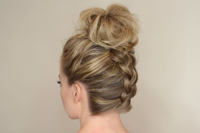 Upside Down Braid To Bun Throughout Current Messy Flipped Braid And Bun Hairstyles (Photo 1 of 15)