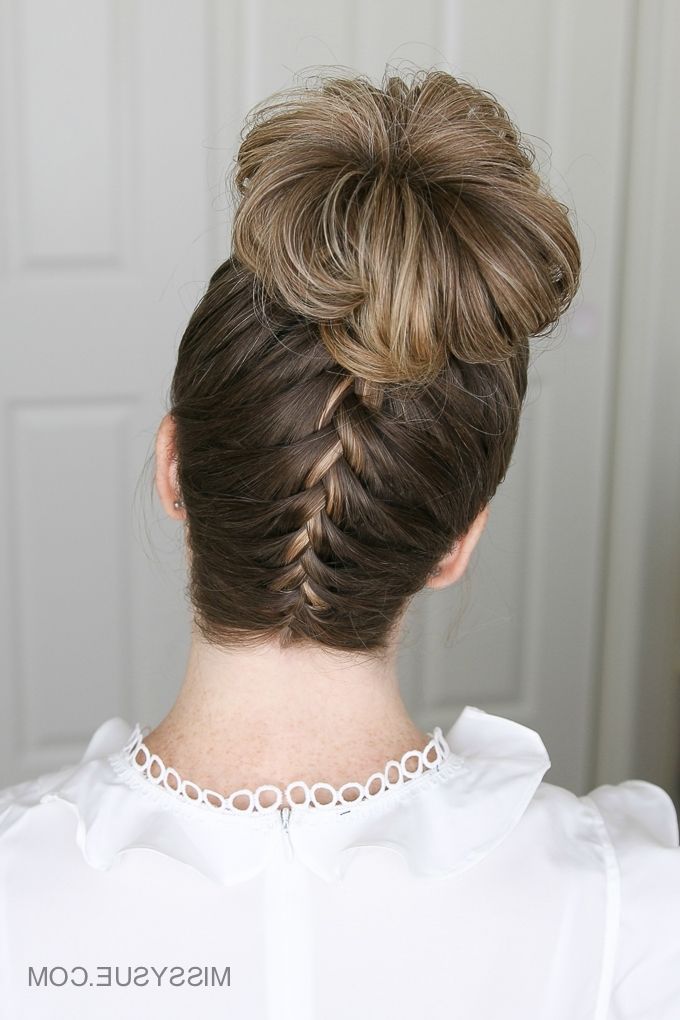 Upside Down French Braid High Bun | Missy Sue In Most Recently French Braids Into Bun (View 11 of 15)