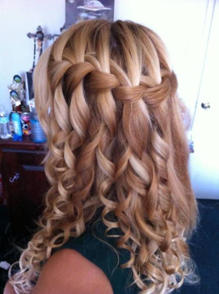 Waterfall French Braid Long Hair Hairstyles | Hair Braids Inside Best And Newest French Braid Hairstyles With Curls (View 2 of 15)