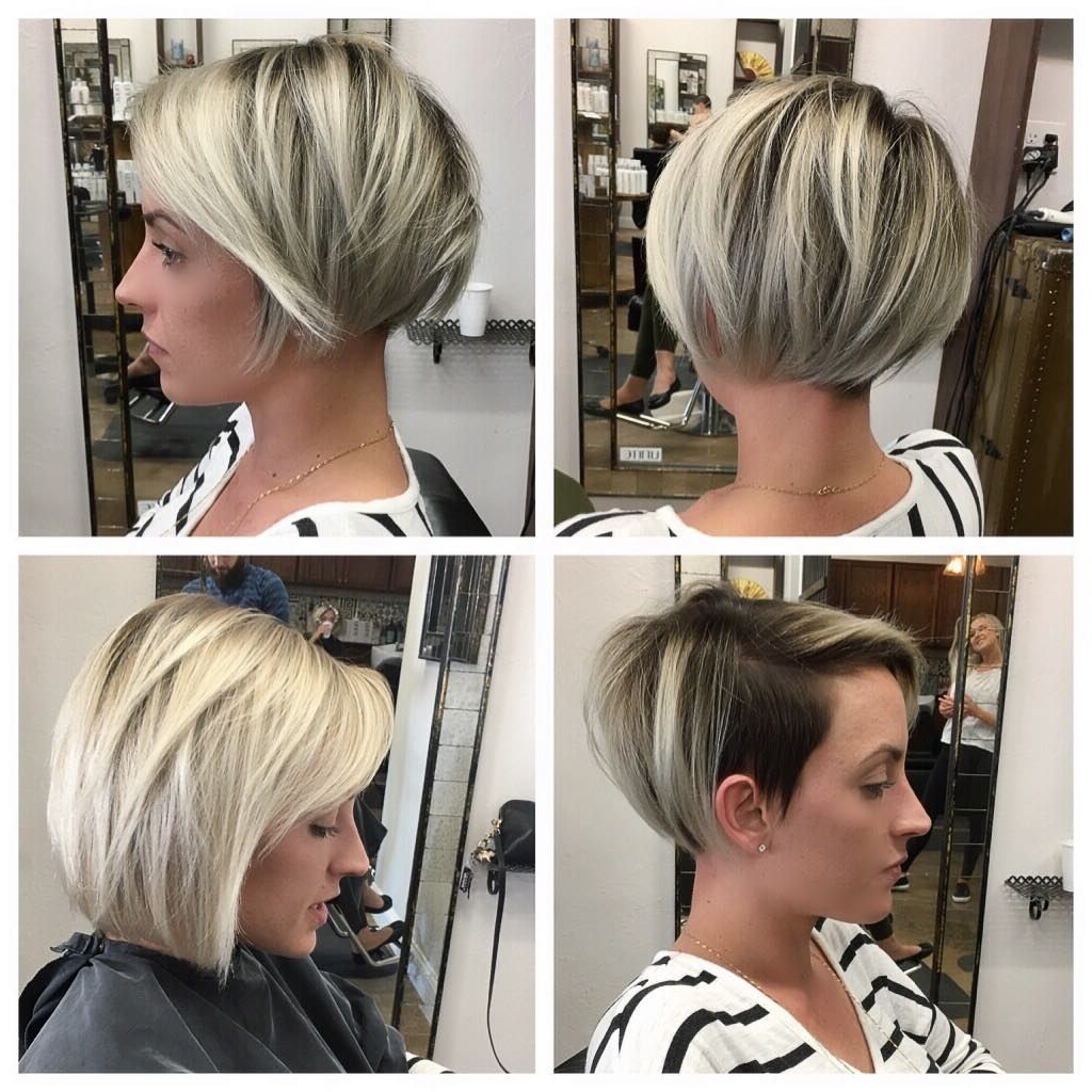 Women's Sleek Undercut Pixie Bob With Blonde Balayage In Best And Newest Undercut Blonde Pixie With Dark Roots (Photo 4 of 15)