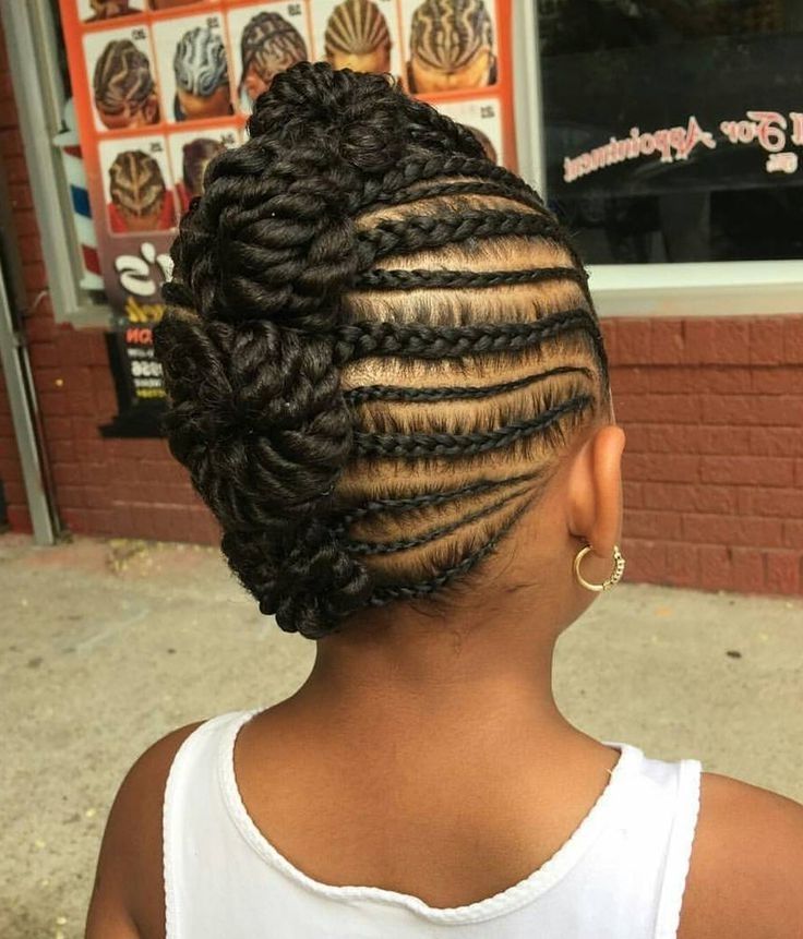 Young Black Girl Braided Hairstyles 233 Best Cornrows For Kids Intended For Most Recently Braided Hairstyles For Young Ladies (Photo 12 of 15)