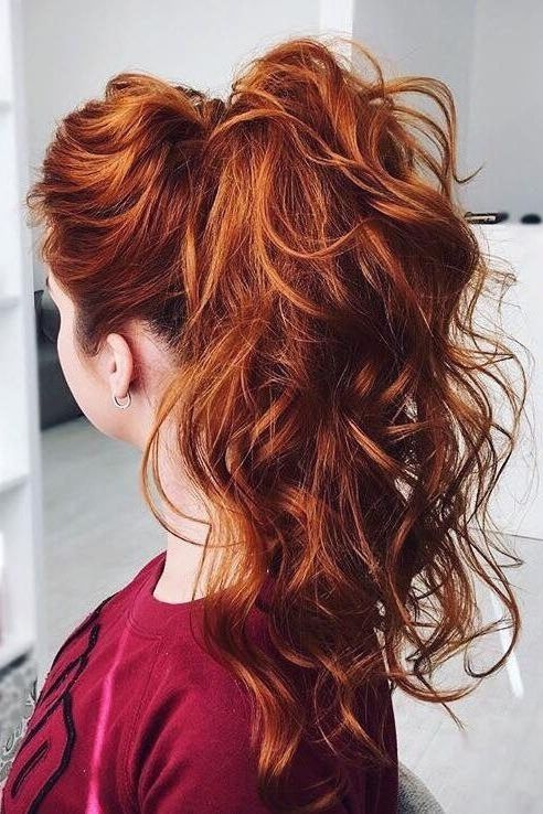10 Easy Ponytail Hairstyles: Long Hair Style Ideas 2018 Inside Mid Length Wavy Messy Ponytail Hairstyles (Photo 5 of 25)